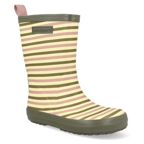 Barefoot detské gumáky Bundgaard - Charly High Peony Stripe ružové prúžky