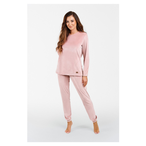 Women's Akara set, long sleeves, long trousers - powder pink Italian Fashion
