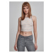 Women's Rib Stripe Cropped Top Pink/White/Grey