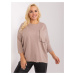 Dark beige women's blouse with a loose fit