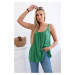 Viscose blouse with straps green