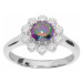Brilio Silver Nádherný strieborný prsteň Kvetina s topazom Mystic Stone SR07823A 54 mm