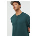 Bavlnené tričko s dlhým rukávom Abercrombie & Fitch zelená farba, jednofarebné