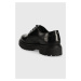 Kožené poltopánky Karl Lagerfeld KONTEST pánske, čierna farba, KL12423
