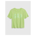 Zelené dievčenské tričko organic logo GAP