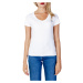 Calvin Klein Jeans  EMBROIDERY STRETCH V-NECK J20J213716  Tričká s krátkym rukávom Biela