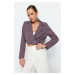 Trendyol Gray Crop Lined Woven Blazer Jacket