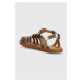 Detské kožené sandále Calvin Klein zlatá farba