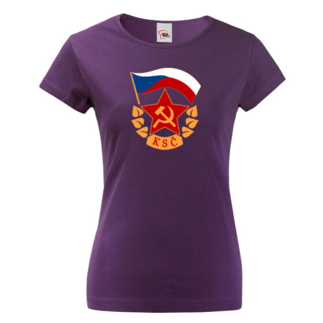 Dámské retro tričko s potlačou Znak KSČ