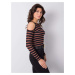 Black blouse with stripes by Leela RUE PARIS