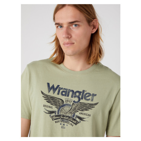 Wrangler Tričko W70PEEG15 112331868 Zelená Regular Fit
