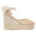 Manebi Espadrilky Soft Suede Wedge Espadrilles M 1.1 WV Béžová