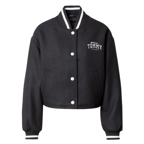 Tommy Jeans Prechodná bunda 'Varsity'  čierna / biela Tommy Hilfiger