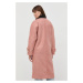 Kabát Silvian Heach dámsky, ružová farba, prechodný