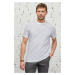ALTINYILDIZ CLASSICS Pánske bielo-sivé Comfort Fit Voľné bavlnené žakárové tričko s výstrihom po