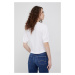 Bavlnené tričko Sisley dámska, biela farba, s potlačou