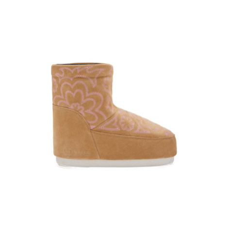 Dámske nízke zimné topánky MOON BOOT MB ICON LOW NOLACE EMBROIDEREDSUEDE-LJ19 SAND PINK