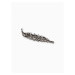 Ombre Clothing Men's lapel pin feather A218 Silver