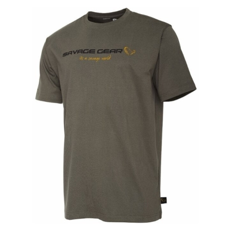 Savage Gear Tričko SG4 Logo T-Shirt Loden Green