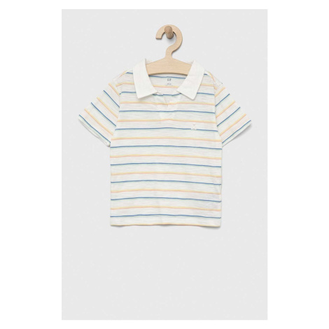 Detské polo tričko GAP biela farba, vzorovaný