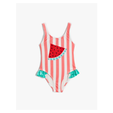 Koton Swimsuit Watermelon Printed Thick Strap Ruffle Detail