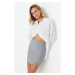 Trendyol Gray Knitted Skirt With Slit Detail