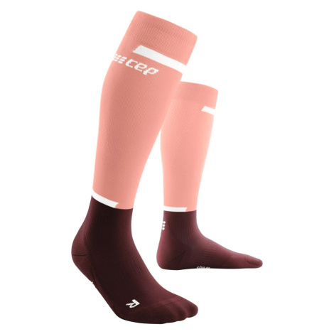 Women's compression socks CEP Rose/Dark Red