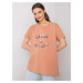 Brown women's T-shirt with inscription