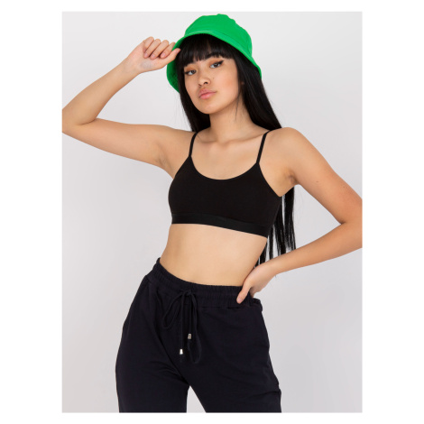 Černý sportovní crop top s vycpanými košíčky 75