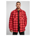 Plaid quilted shirt jacket red/black