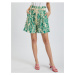 Orsay Creamy Green Women's Patterned Shorts with Linen - Women