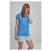 Women's T-shirt with extended shoulder horizontal blue