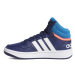 Chlapčenská rekreačná obuv ADIDAS Hoops 3.0 Mid K dark blue blue rush turbo