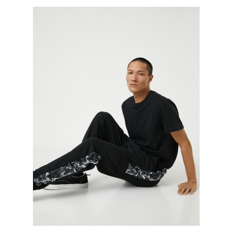 Koton Camouflage Patterned Sweatpants with Cargo Pocket, Tie Waist