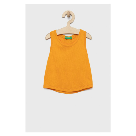 Detský bavlnený top United Colors of Benetton oranžová farba,