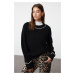 Trendyol Black Wide Fit Piping Detailed Knitwear Sweater