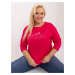 Plus-size fuchsia blouse with 3/4 sleeves