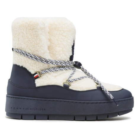 Tommy Hilfiger Snehule Th Faux Fur Snow Bootie FW0FW06850 Écru