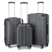Sada 3 cestovných kufrov na kolieskach Kono ABS - sivá - 41/78/102L