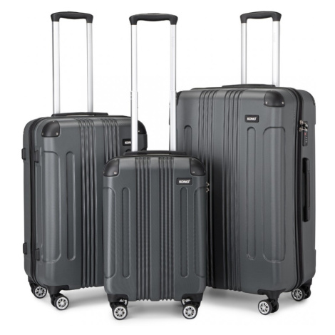 Sada 3 cestovných kufrov na kolieskach Kono ABS - sivá - 41/78/102L