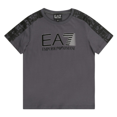 EA7 Emporio Armani Tričko  tmavosivá / čierna / biela