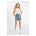 DEFACTO Regular Fit Normal Waist Straight Leg Crinkle Viscose Shorts