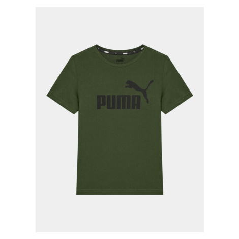 Puma Tričko Ess Logo 586960 Zelená Regular Fit