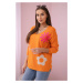 Sweater blouse with orange floral pattern