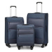 KONO British Traveller set 3 kufrov s TSA zámkom 40/75/117L - navy