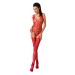 Passion BS051 red - Bodystocking Farba: Červená