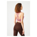LOS OJOS Dried Rose Support Back Detailed Covered Sports Bra