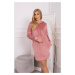 Velor dress with a hood dark pink