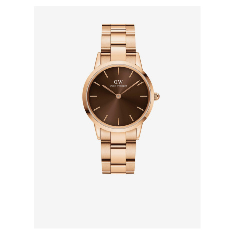 Dámske hodinky v ružovozlatej farbe Daniel Wellington Iconic Link