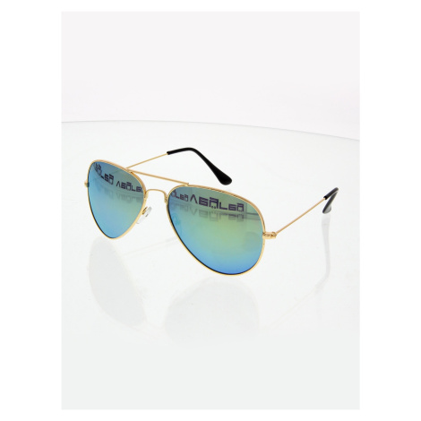 VeyRey Slnečné okuliare zrkadlové pilotky zlaté obrúčky zelené sklá
